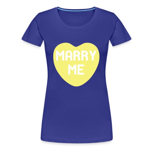 Marry Me Yellow Candy Heart - Women's Premium T-Shirt