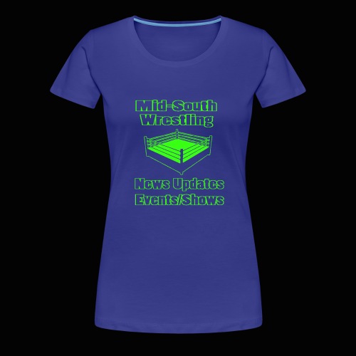 Mid-South Wrestling News Neon/Lime Green - Women's Premium T-Shirt