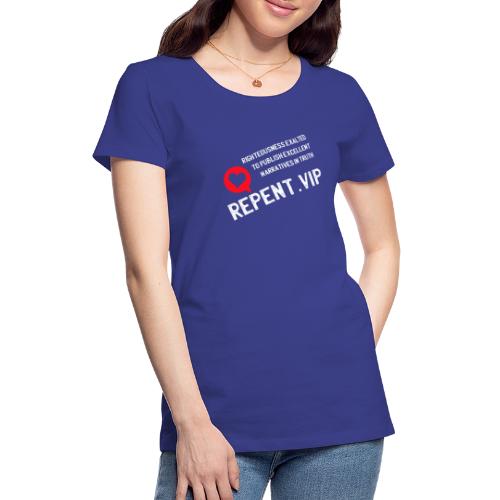White Repent VIP Title Red Heart - Women's Premium T-Shirt