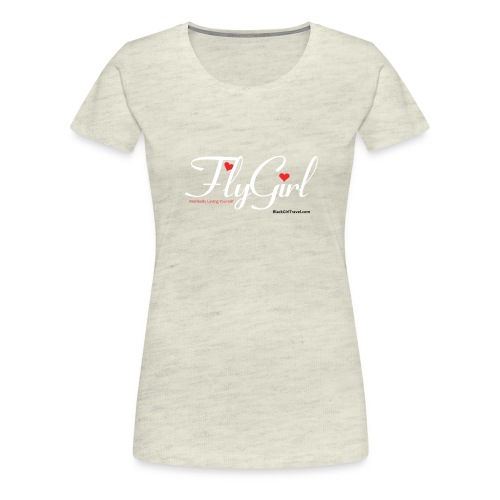 FlyGirlTextWhite W Black png - Women's Premium T-Shirt