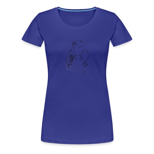 wineglassbottlelove2 copy png - Women's Premium T-Shirt