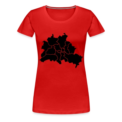 Berlin map, districts - Women's Premium T-Shirt