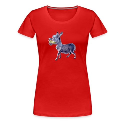 Funny Keep Smiling Donkey - Women's Premium T-Shirt