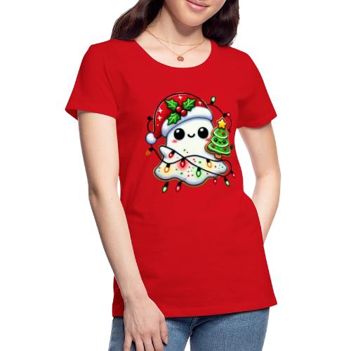 Christmas Collection - Snow Ghost in Santa Hat - Women's Premium T-Shirt