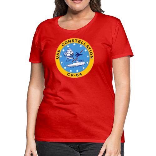 USS Constellation CV-64 Aircraft Carrier Insignia - Women's Premium T-Shirt