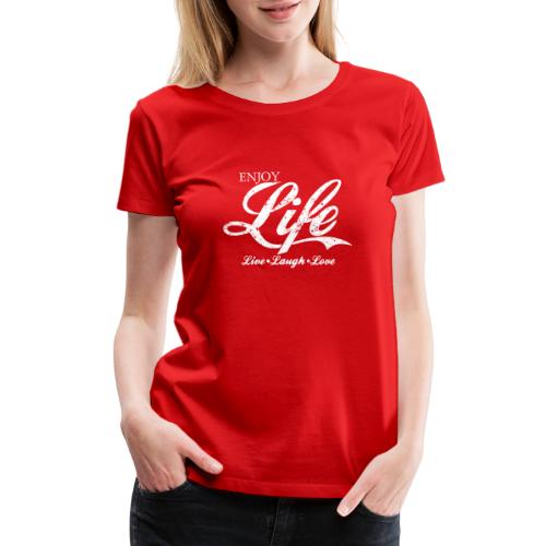 Vintage ENJOY LIFE, Live Laugh Love T-Shirt Design - Women's Premium T-Shirt