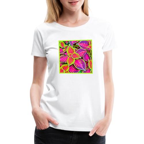 Vivid ChromaLeaf Harmony Pattern - Women's Premium T-Shirt