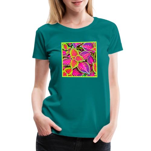 Vivid ChromaLeaf Harmony Pattern - Women's Premium T-Shirt