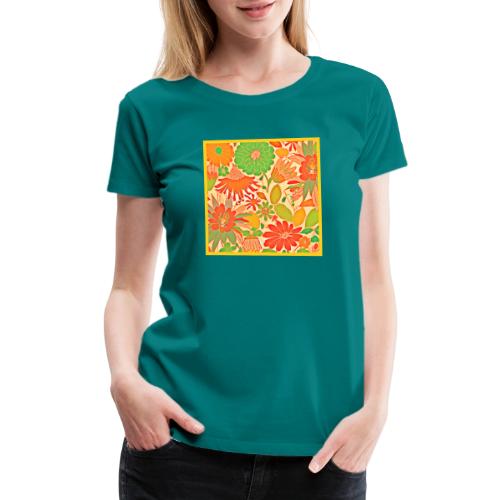Vibrant Blossom Elegance Pattern - Women's Premium T-Shirt