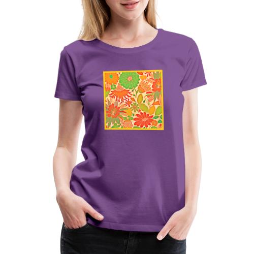 Vibrant Blossom Elegance Pattern - Women's Premium T-Shirt