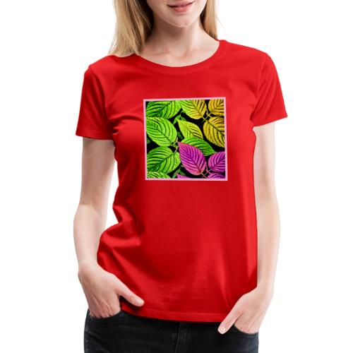 Stunning Neon Leaves Pattern - Women's Premium T-Shirt