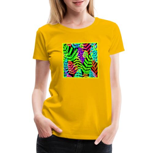 Glowing Leaf Pattern Design - Women's Premium T-Shirt