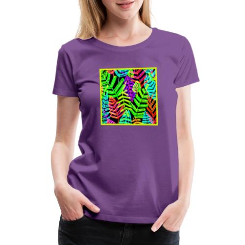 Glowing Leaf Pattern Design - Women's Premium T-Shirt