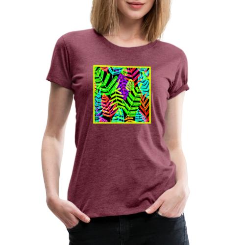 Glowing Leaf Pattern Design - Women's Premium T-Shirt