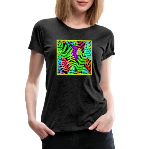 Glowing Leaf Pattern Design - Women's Premium T-Shirt