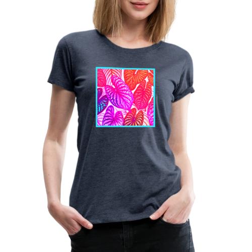 Color Burst Leaves Neon Elegance - Women's Premium T-Shirt