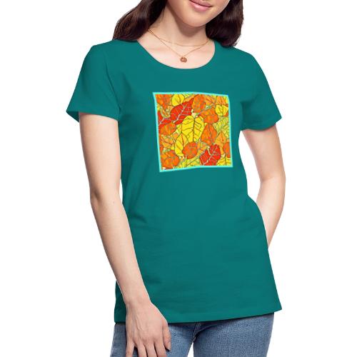 Neon Foliage Burst Vibrant Design - Women's Premium T-Shirt