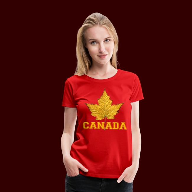 Canada Souvenir Yellow Maple Leaf Canada Shirts