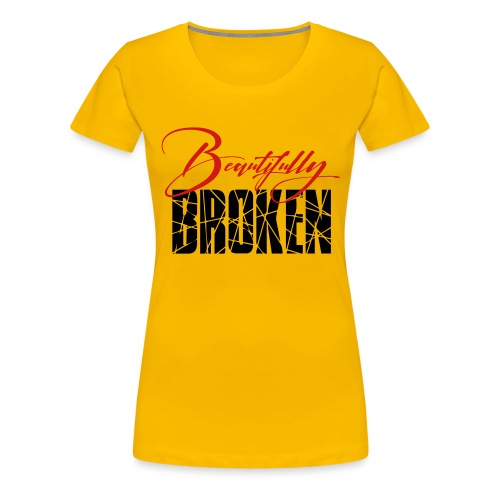 Beautifully Broken - Red & Black print - Women's Premium T-Shirt