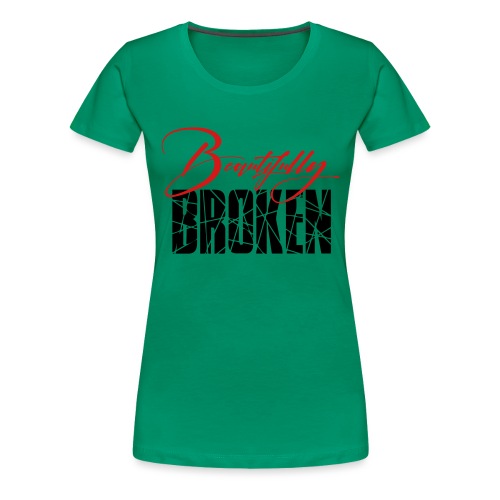 Beautifully Broken - Red & Black print - Women's Premium T-Shirt