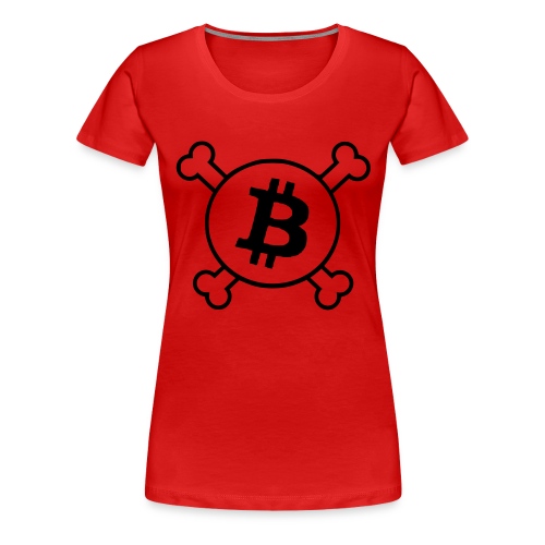 btc pirateflag jolly roger bitcoin pirate flag - Women's Premium T-Shirt