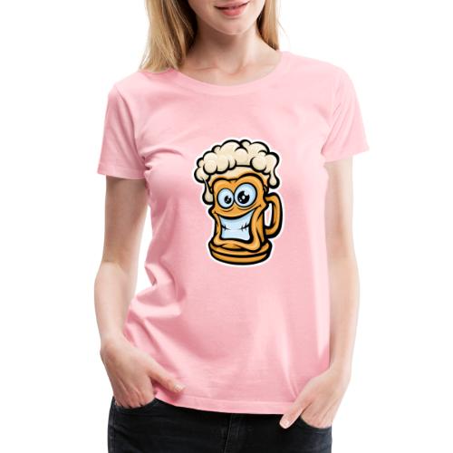 Happy Beer Mug, Cartoon Style - Women's Premium T-Shirt