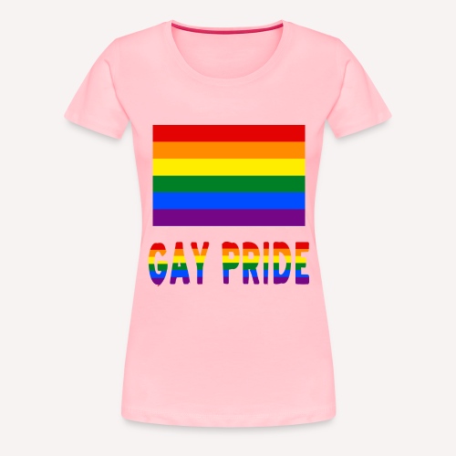 Gay Pride Flag and Words - Women's Premium T-Shirt
