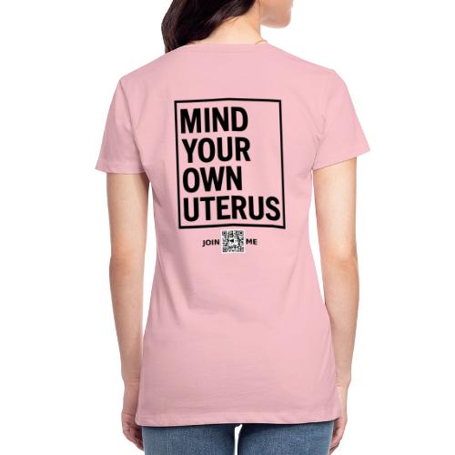 Uterus (black, back-facing) - Women's Premium T-Shirt