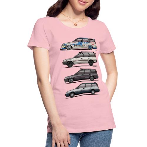 Stack of Toyota Corolla E90 - Women's Premium T-Shirt