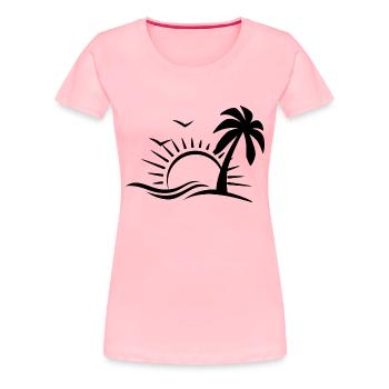 Summer Palm tree - Women's Premium T-Shirt - pink - Front - Alina (174cm)