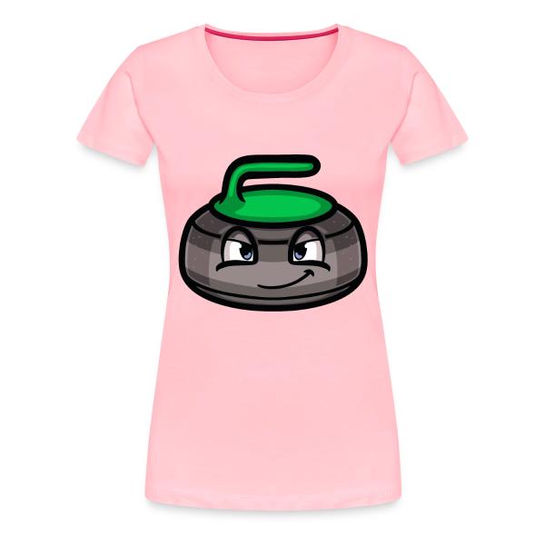 Curling stone mascot - green Women's Premium T-Shirt