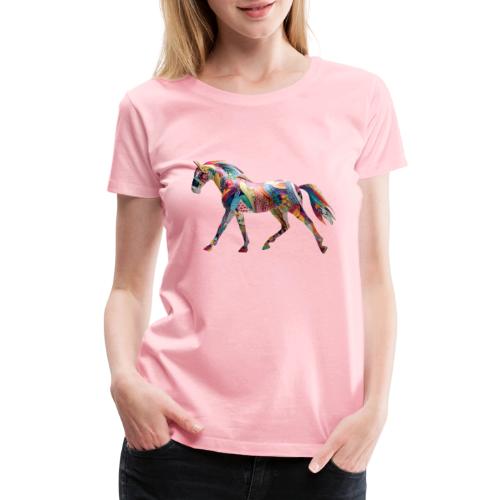Colorful Abstract Horse Art Design - Women's Premium T-Shirt
