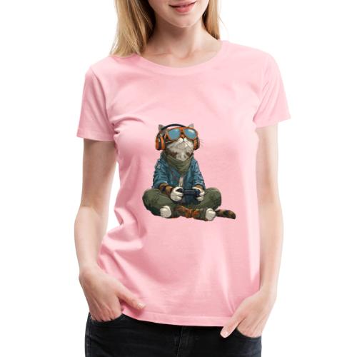 Cat: Purrfect Player - Women's Premium T-Shirt
