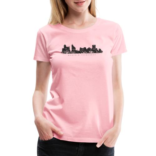 Memphis, Tennessee Skyline (Vintage Black) - Women's Premium T-Shirt