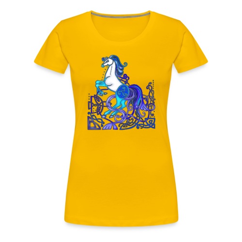Celtic Horse Silver Blue - Women's Premium T-Shirt