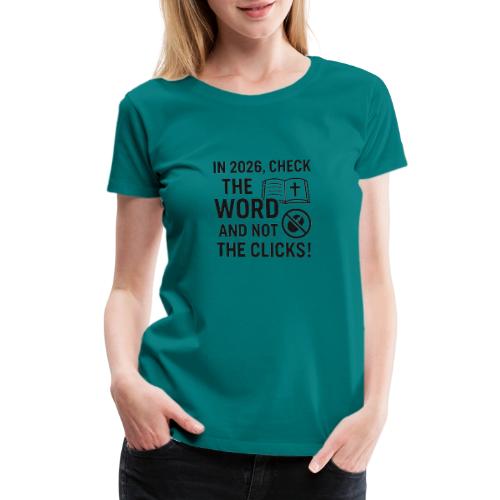 BW Word Clicks 2026 background - Women's Premium T-Shirt