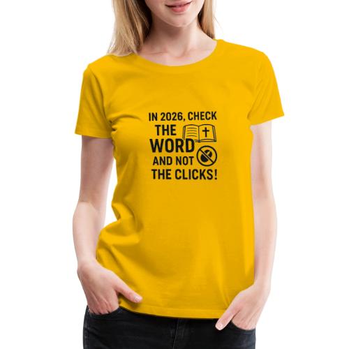 BW Word Clicks 2026 background - Women's Premium T-Shirt