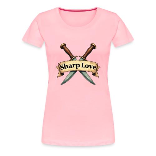 Sharp Love Crossed Knives Romantic Art - Women's Premium T-Shirt