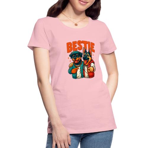 Hip Hop Dog Besties Shirt for Friends & Pet Lovers - Women's Premium T-Shirt