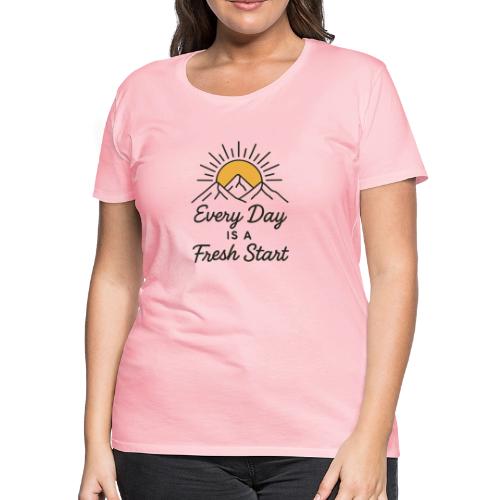 Inspirational Mountain Sunrise Motif - Women's Premium T-Shirt