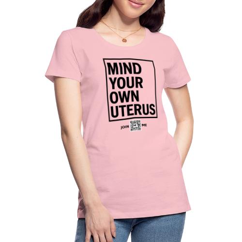 Uterus (black, front-facing) - Women's Premium T-Shirt