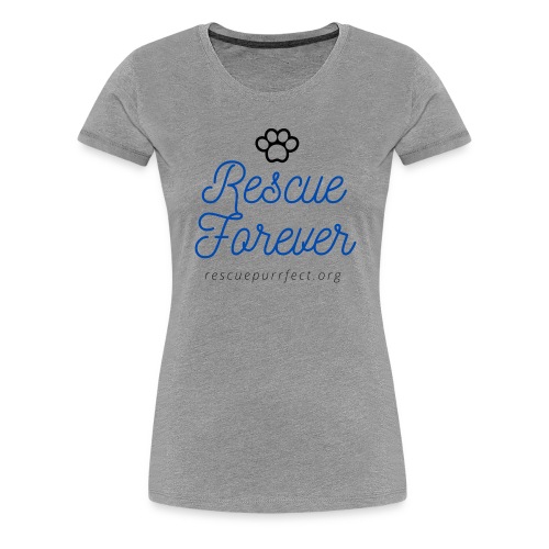 Rescue Purrfect Cursive Paw Print - Women's Premium T-Shirt