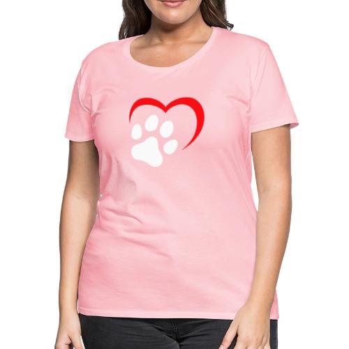 Heart and Paw Print - Women's Premium T-Shirt