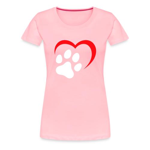 Heart and Paw Print - Women's Premium T-Shirt