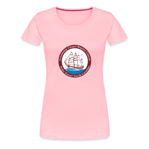 ship art burgundy blue 3 - Women's Premium T-Shirt