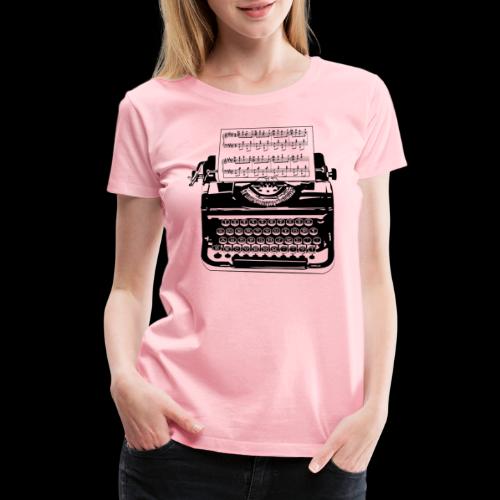 Music Type | Vintage Typewriter - Women's Premium T-Shirt