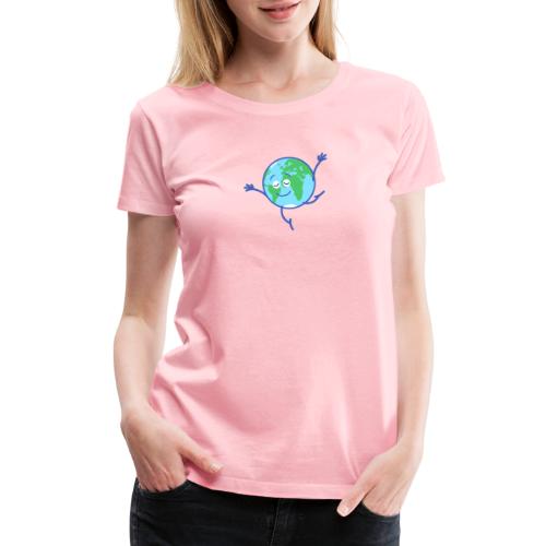 Cute planet Earth dancing graciously - Women's Premium T-Shirt
