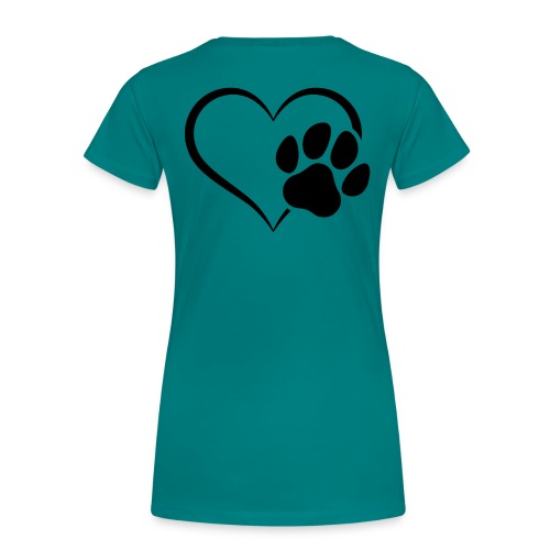 Pawprint Heart - Back - Women's Premium T-Shirt