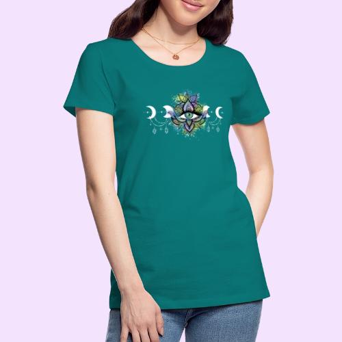 Third Eye Mandala - Moon Cycle Design - Women's Premium T-Shirt