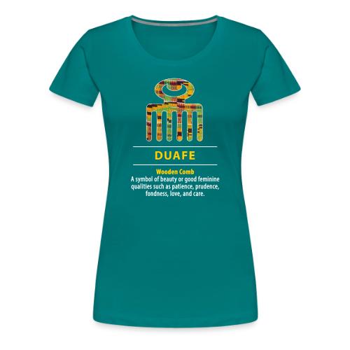 Duafe - Wooden Comb Adinkra Symbol - Women's Premium T-Shirt